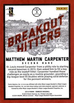 2014 Donruss - Breakout Hitters #5 Matt Carpenter Back