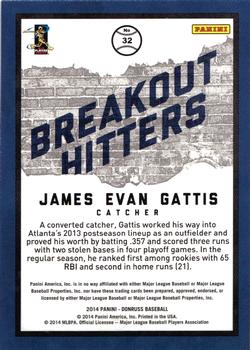 2014 Donruss - Breakout Hitters #32 Evan Gattis Back