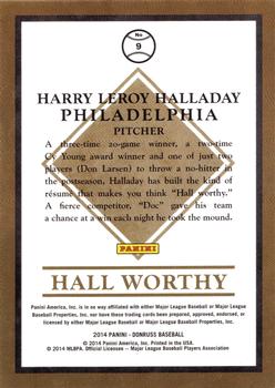 2014 Donruss - Hall Worthy #9 Roy Halladay Back