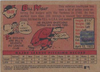 2007 Topps Heritage - Real One Autographs #ROA-BW Bill Wight Back