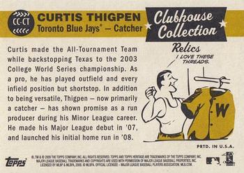 2009 Topps Heritage - Clubhouse Collection Relics #CC-CT Curtis Thigpen Back