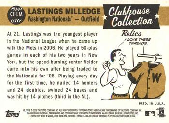 2009 Topps Heritage - Clubhouse Collection Relics #CC-LM Lastings Milledge Back