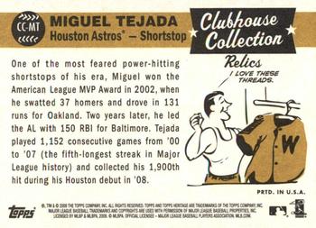 2009 Topps Heritage - Clubhouse Collection Relics #CC-MT Miguel Tejada Back