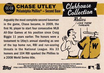 2009 Topps Heritage - Clubhouse Collection Relics #CC-CU Chase Utley Back