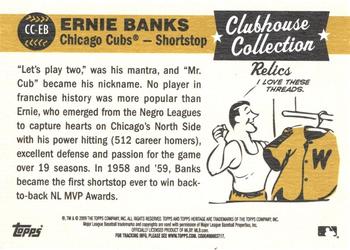 2009 Topps Heritage - Clubhouse Collection Relics #CC-EB Ernie Banks Back