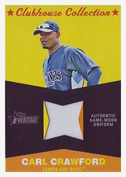 2009 Topps Heritage - Clubhouse Collection Relics #CC-CC Carl Crawford Front