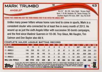 2014 Topps - Purple #43 Mark Trumbo Back