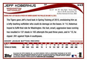 2014 Topps - Purple #443 Jeff Kobernus Back