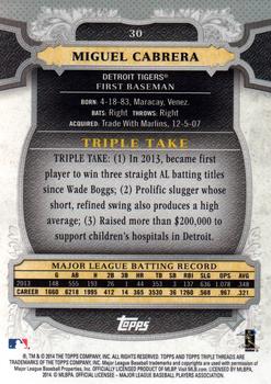 2014 Topps Triple Threads #30 Miguel Cabrera Back
