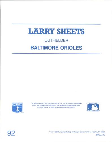 1989 TV Sports Mailbag #92 Larry Sheets Back