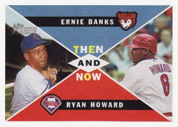 2009 Topps Heritage - Then and Now #TN2 Ernie Banks / Ryan Howard Front