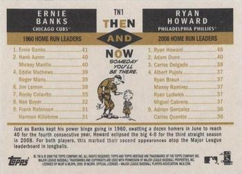 2009 Topps Heritage - Then and Now #TN1 Ernie Banks / Ryan Howard Back