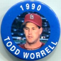 1990 MLBPA Baseball Buttons #NNO Todd Worrell Front