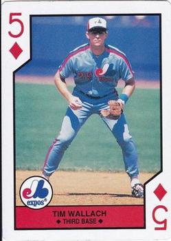 1990 U.S. Playing Card Co. Major League All-Stars Playing Cards - Silver Edge #5♦ Tim Wallach Front