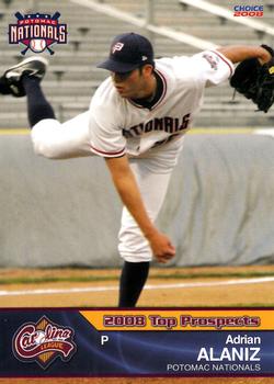 2008 Choice Carolina League Top Prospects #27 Adrian Alaniz Front