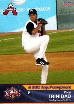 2008 Choice Carolina League Top Prospects #28 Polin Trinidad Front
