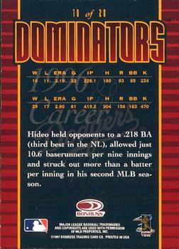 1997 Donruss - Dominators #10 Hideo Nomo Back