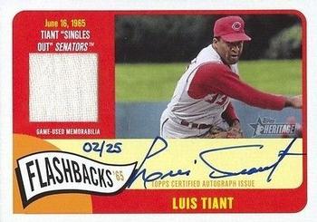 2014 Topps Heritage - Flashback Autograph Relics #FAR-LT Luis Tiant Front