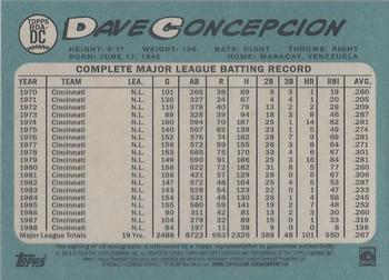 2014 Topps Heritage - Real One Autographs #ROA-DC Dave Concepcion Back