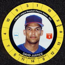 1991 Cadaco Discs #NNO David Justice Front