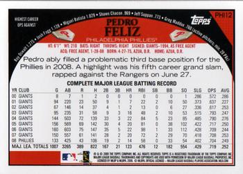2009 Topps Philadelphia Phillies #PHI12 Pedro Feliz Back