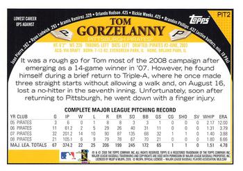 2009 Topps Pittsburgh Pirates #PIT2 Tom Gorzelanny Back