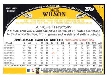 2009 Topps Pittsburgh Pirates #PIT9 Jack Wilson Back