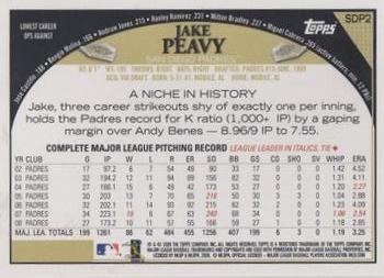 2009 Topps San Diego Padres #SDP2 Jake Peavy Back