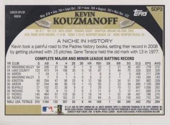 2009 Topps San Diego Padres #SDP3 Kevin Kouzmanoff Back