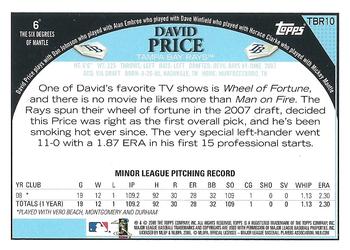 2009 Topps Tampa Bay Rays #TBR10 David Price Back