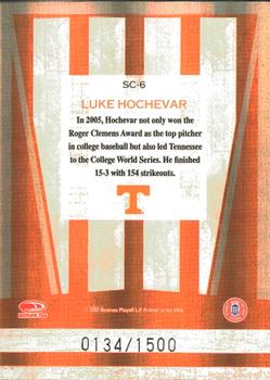 2007 Donruss Elite Extra Edition - School Colors #SC-6 Luke Hochevar Back