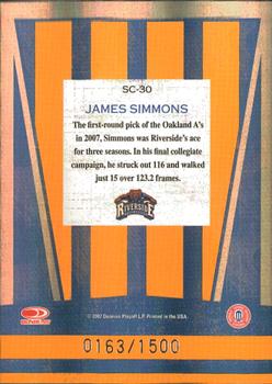 2007 Donruss Elite Extra Edition - School Colors #SC-30 James Simmons Back