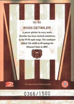 2007 Donruss Elite Extra Edition - School Colors #SC-32 Ross Detwiler Back