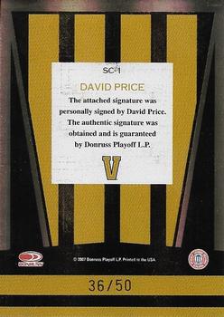 2007 Donruss Elite Extra Edition - School Colors Autographs #SC-1 David Price Back