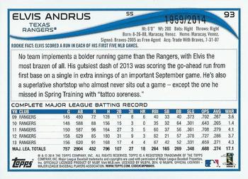 2014 Topps Opening Day - Blue #93 Elvis Andrus Back