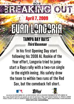 2014 Topps Opening Day - Breaking Out #BO-8 Evan Longoria Back