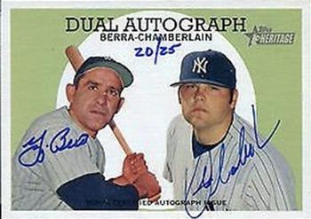 2008 Topps Heritage - Real One Autographs Dual #RODA-BC Yogi Berra / Joba Chamberlain Front