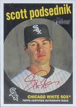 2008 Topps Heritage - Real One Autographs Red Ink #ROA-SP Scott Podsednik Front