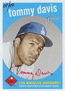 2008 Topps Heritage - Real One Autographs Red Ink #ROA-TD Tommy Davis Front