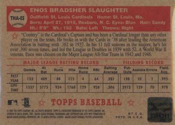 2001 Topps Heritage - Autographs #THA-ES Enos Slaughter Back