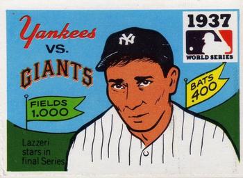 1971 Fleer World Series (Black Backs) #35 1937 - Yankees vs. Giants - Tony Lazzeri Front