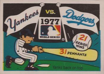 1971 Fleer World Series (Black Backs) #75 1977 - Yankees vs. Dodgers Front