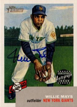 2002 Topps Heritage - Real One Autographs #RO-WM Willie Mays Front