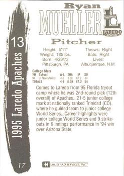 1995 Multi-Ad Laredo Apaches #17 Ryan Mueller Back