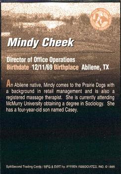 1995 SplitSecond Abilene Prairie Dogs #6 Mindy Cheek Back