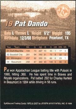 1995 SplitSecond Abilene Prairie Dogs #7 Pat Dando Back