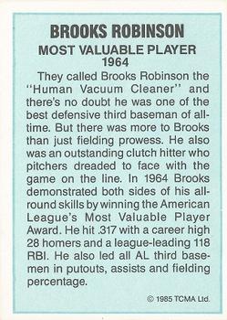 1985 TCMA Most Valuable Players American League #NNO Brooks Robinson Back