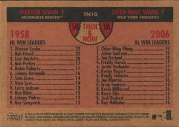 2007 Topps Heritage - Then and Now #TN10 Warren Spahn / Chien-Ming Wang Back