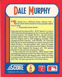 1990 Score Rising Stars - The MVPs #2 Dale Murphy Back