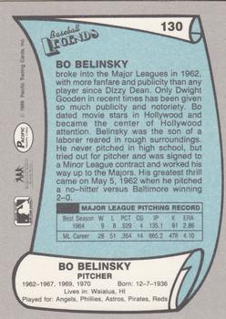 1989 Pacific Legends II #130 Bo Belinsky Back